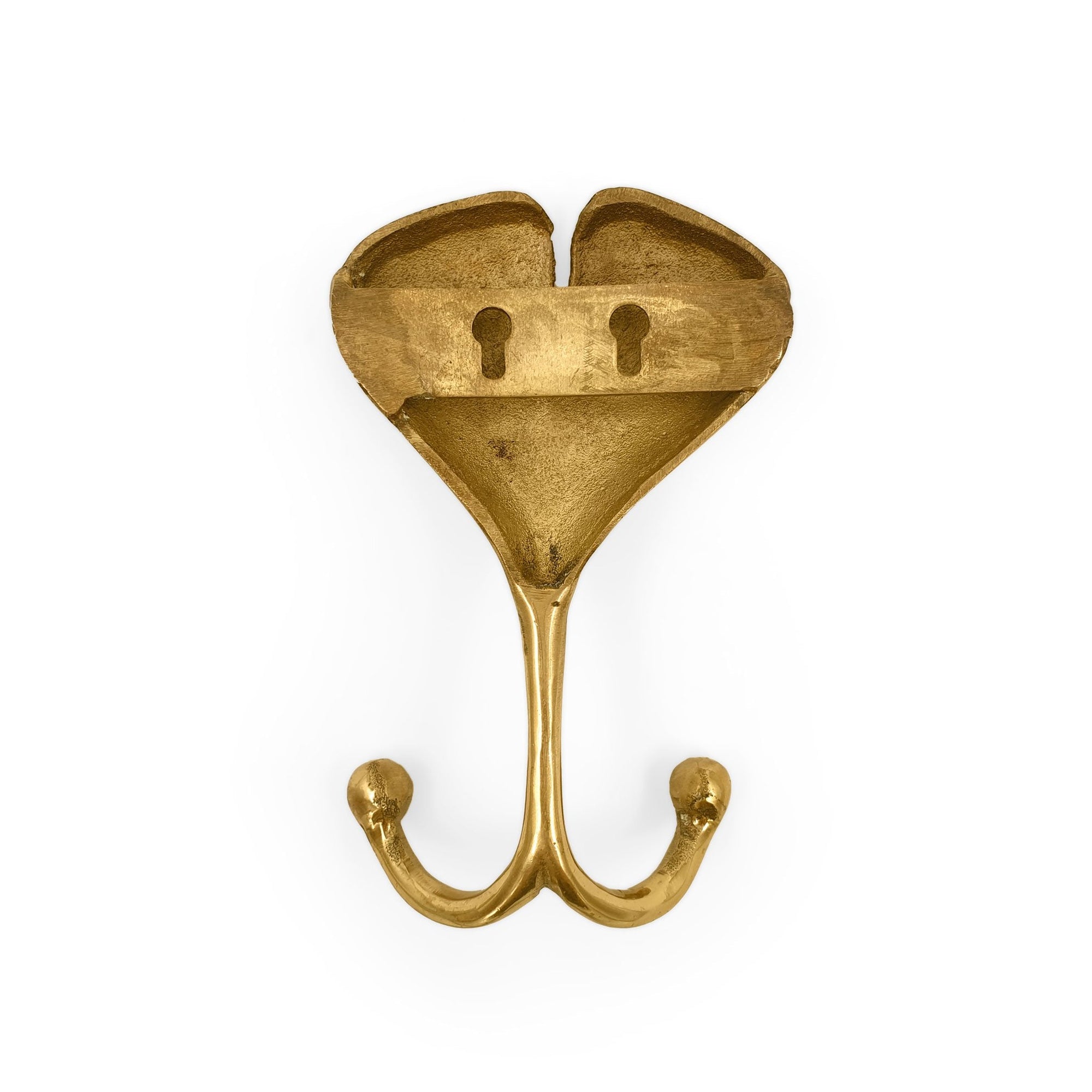 Brass Hook Art Nouveau Ginkgo Leaf